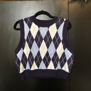 Argyle Cropped Sweater Vest